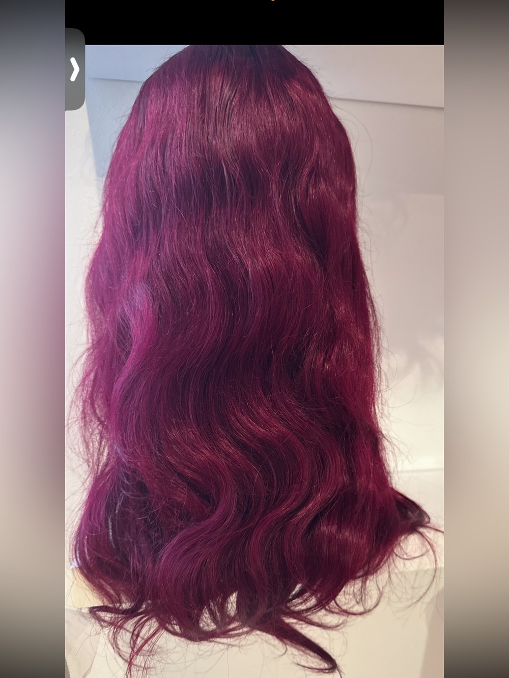 Deep Burgundy Wavy Women's Hair - 18” Glueless  Body Wave Wig